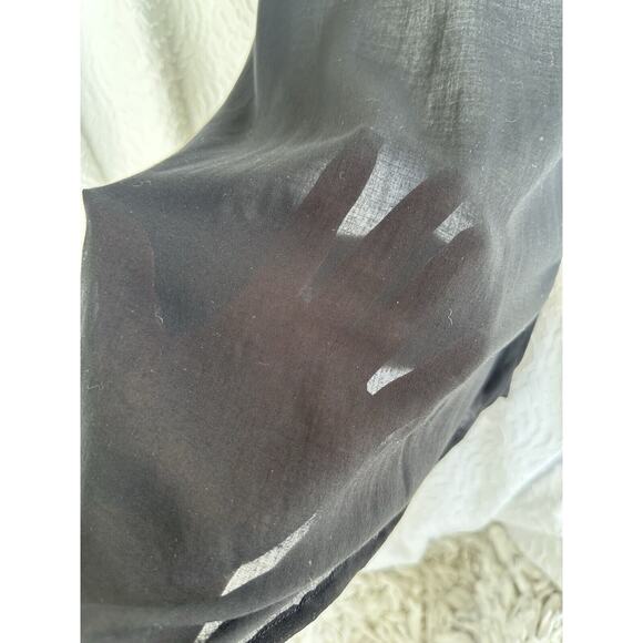 James Perse Womens Black Size 2 Sheer Deep V Spaghetti Strap Cami Slip Dress - Picture 6 of 10